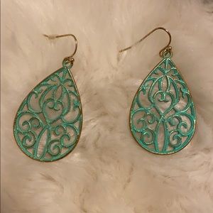 Oval Turquoise Dangle Earrings